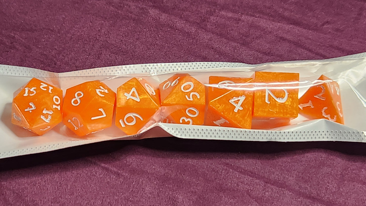 Orange D N D Dice Set
