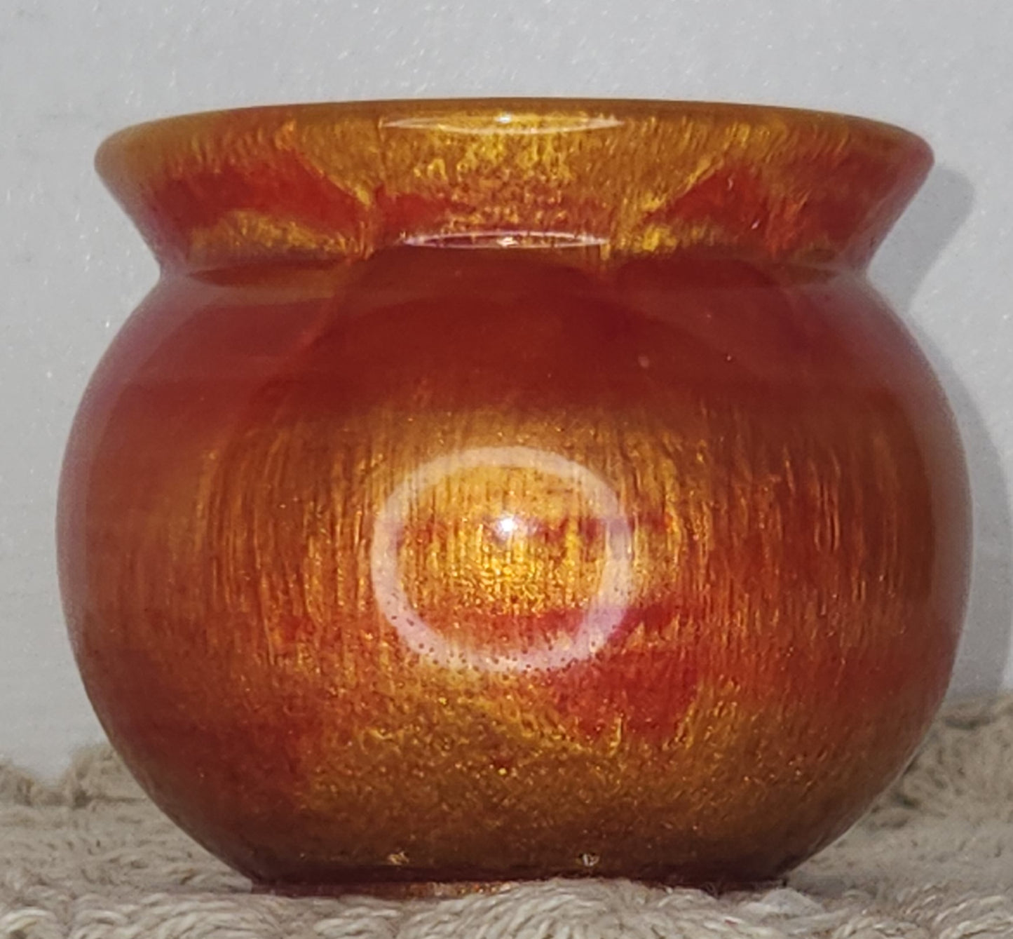 Small Red Gold Trinket Jar
