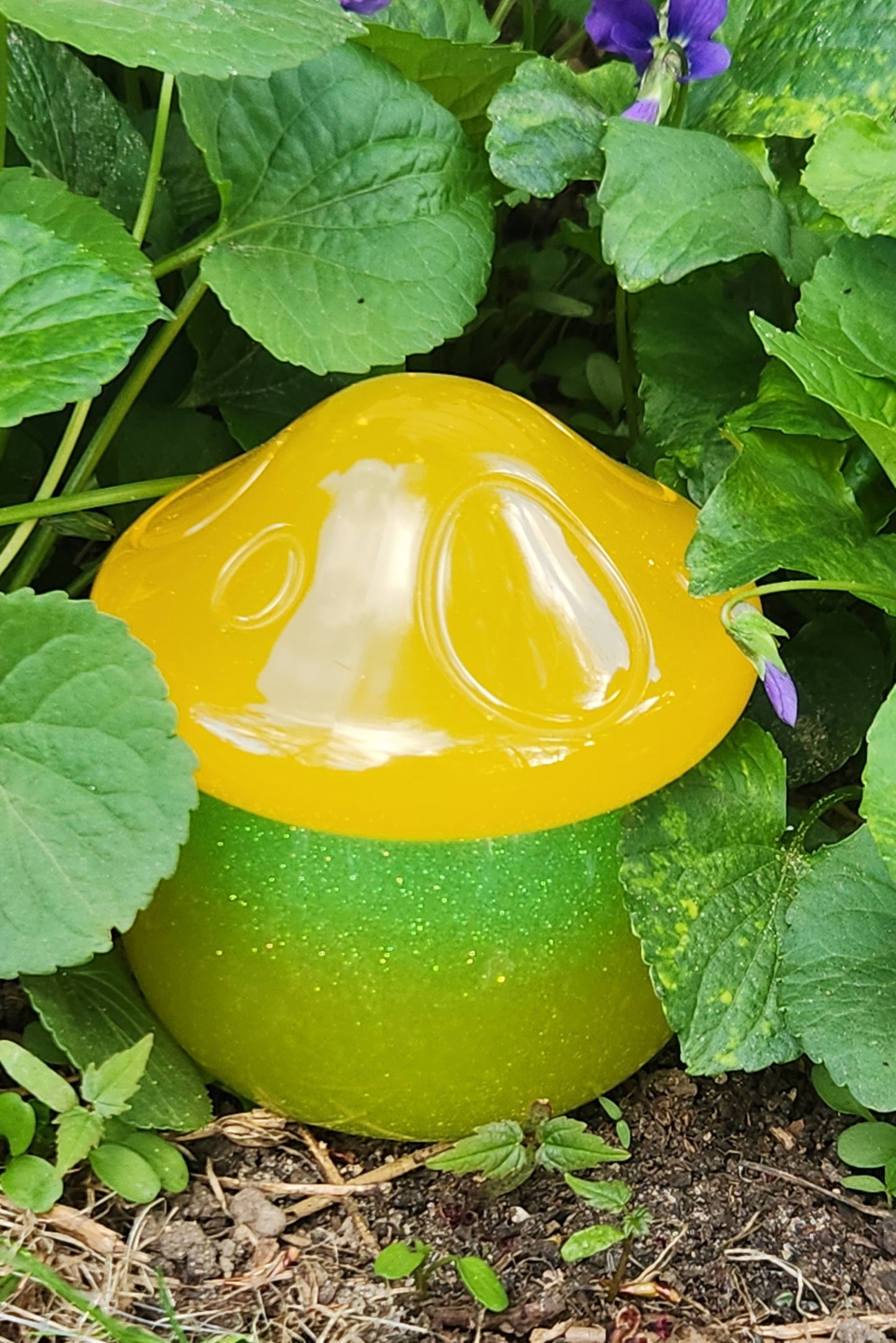 Yellow/Green Mushroom Jar