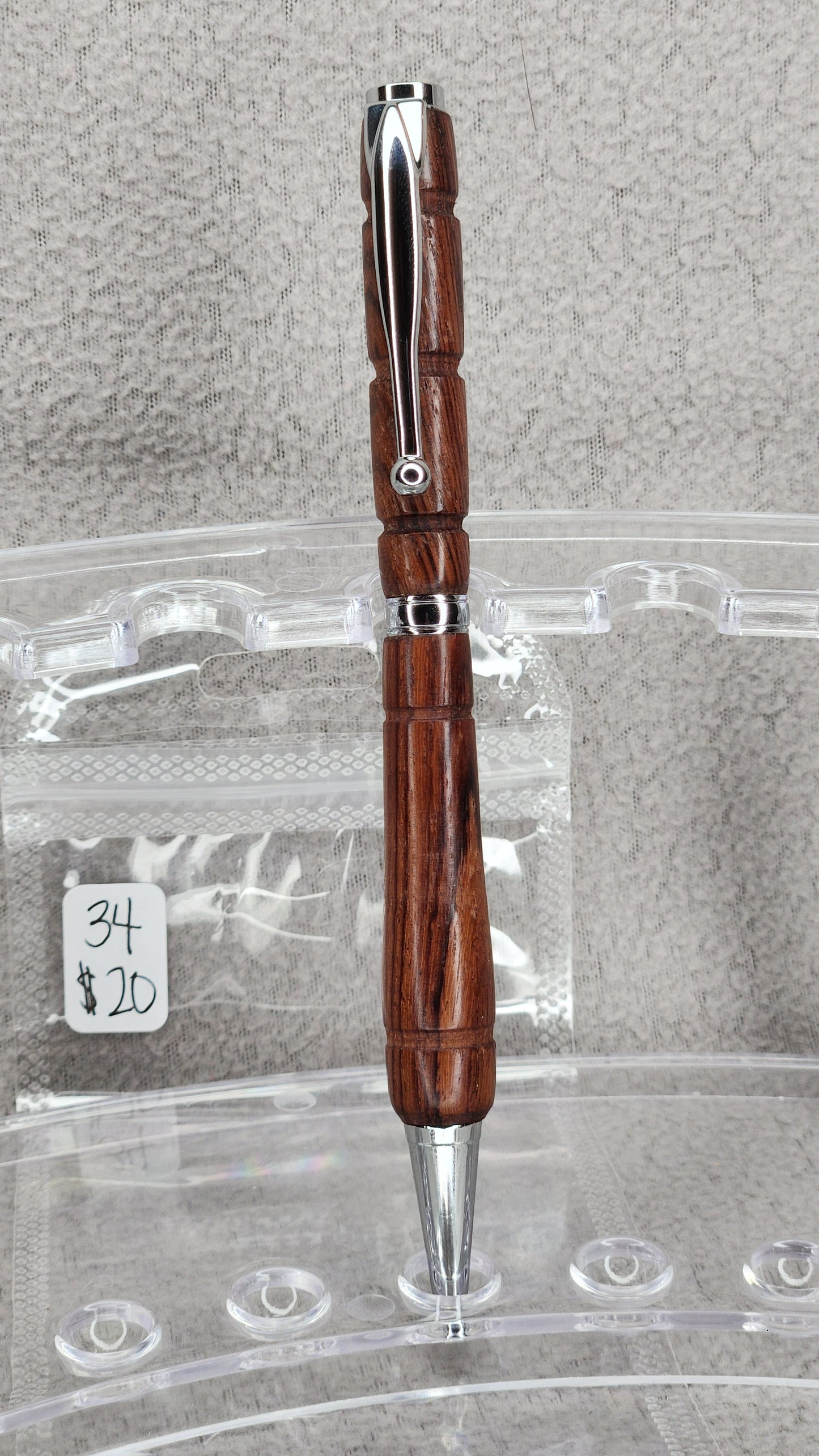 #34 Indian Rosewood Grain with Chrome Finish