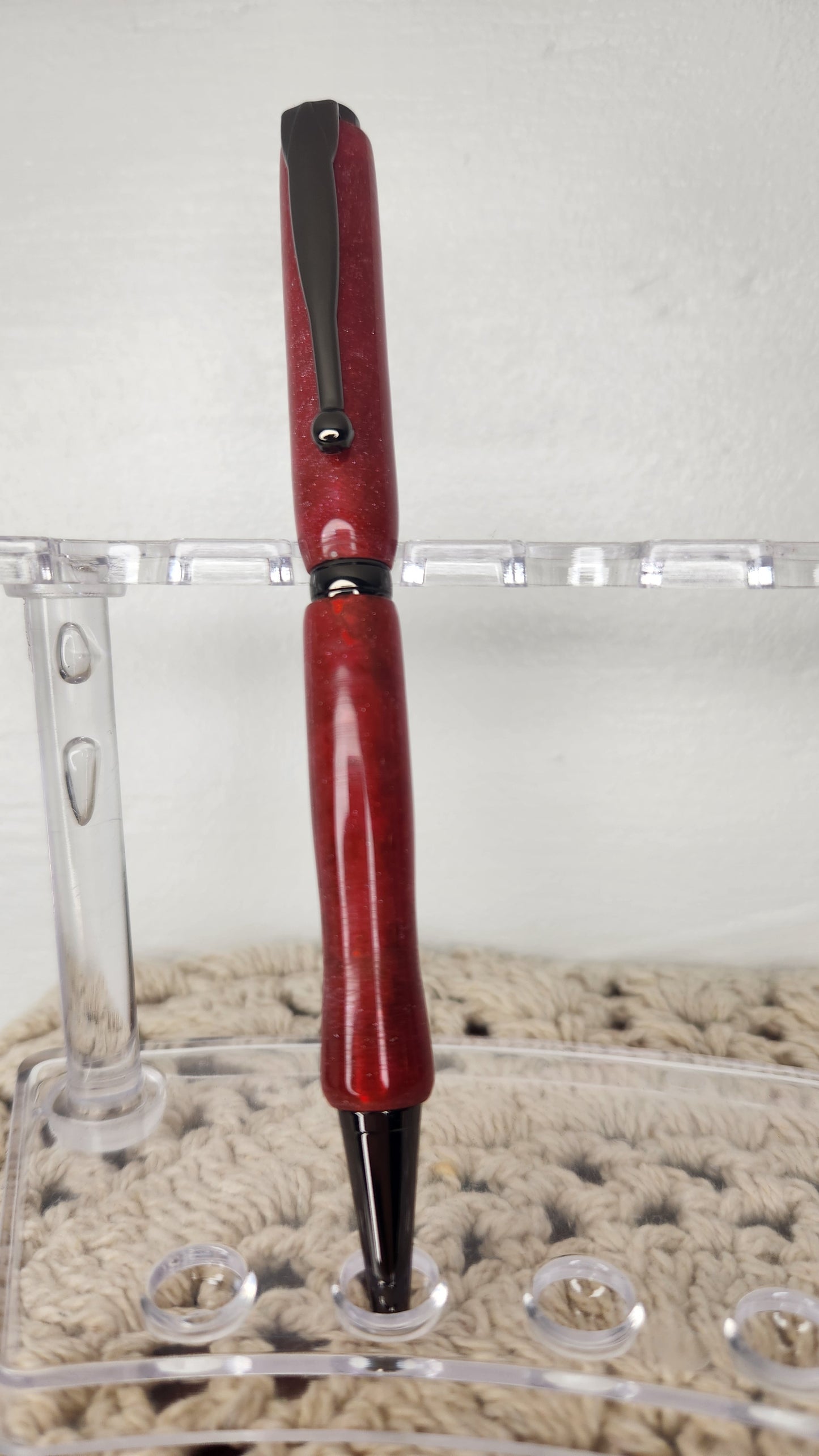 Red with Gunmetal Hardware