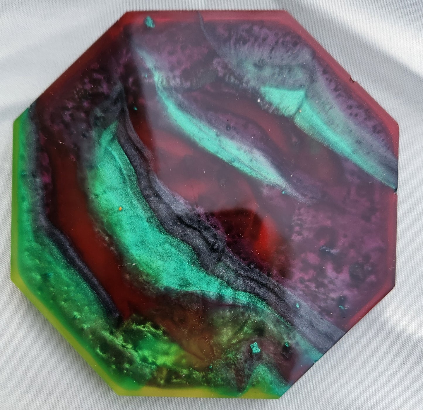 Multicolored 5 Piece Coaster Set with Holder