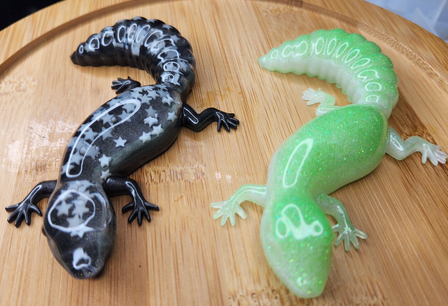 Green and White Gecko