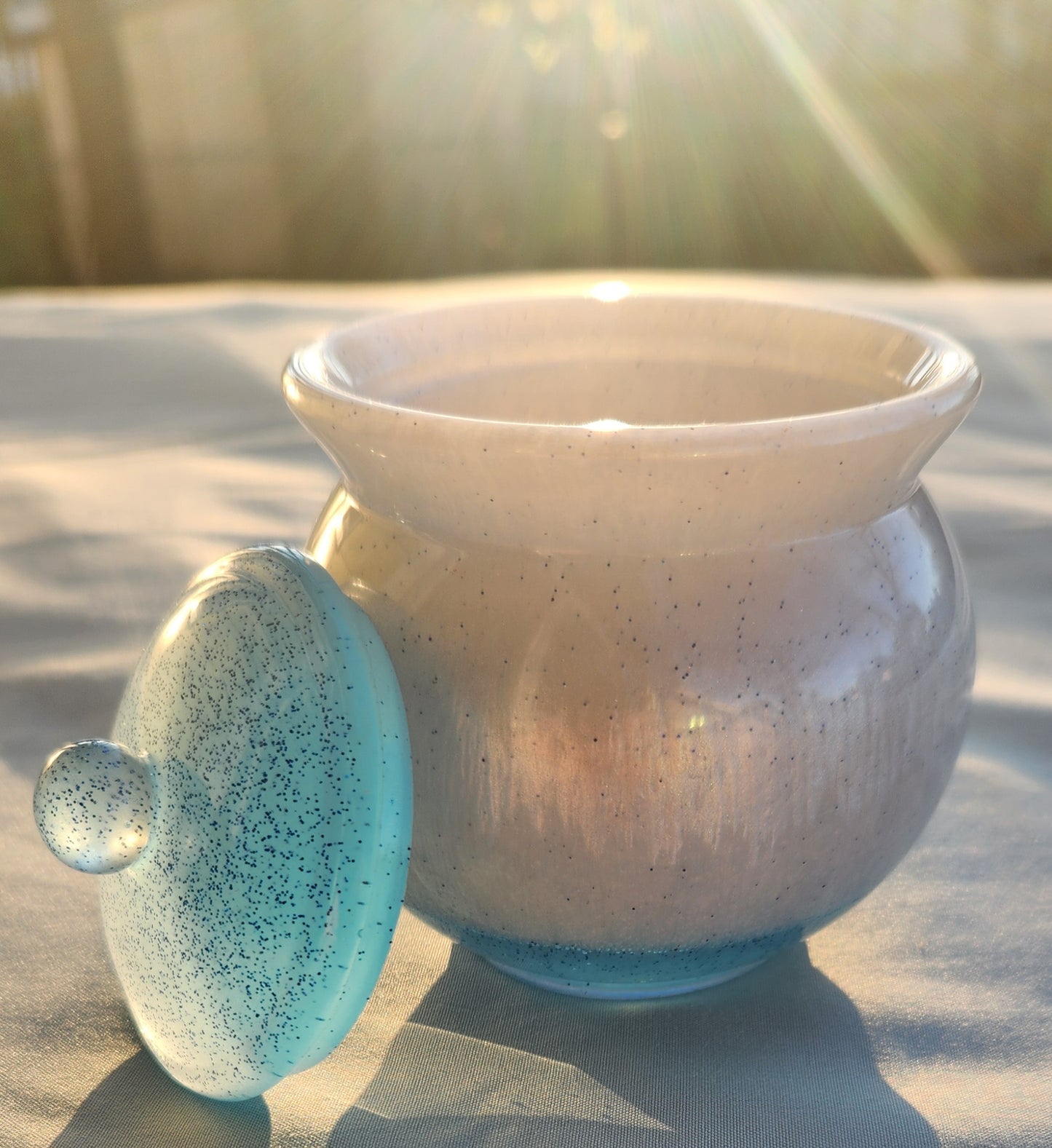 White and Blue Glow in the Dark Trinket Jar