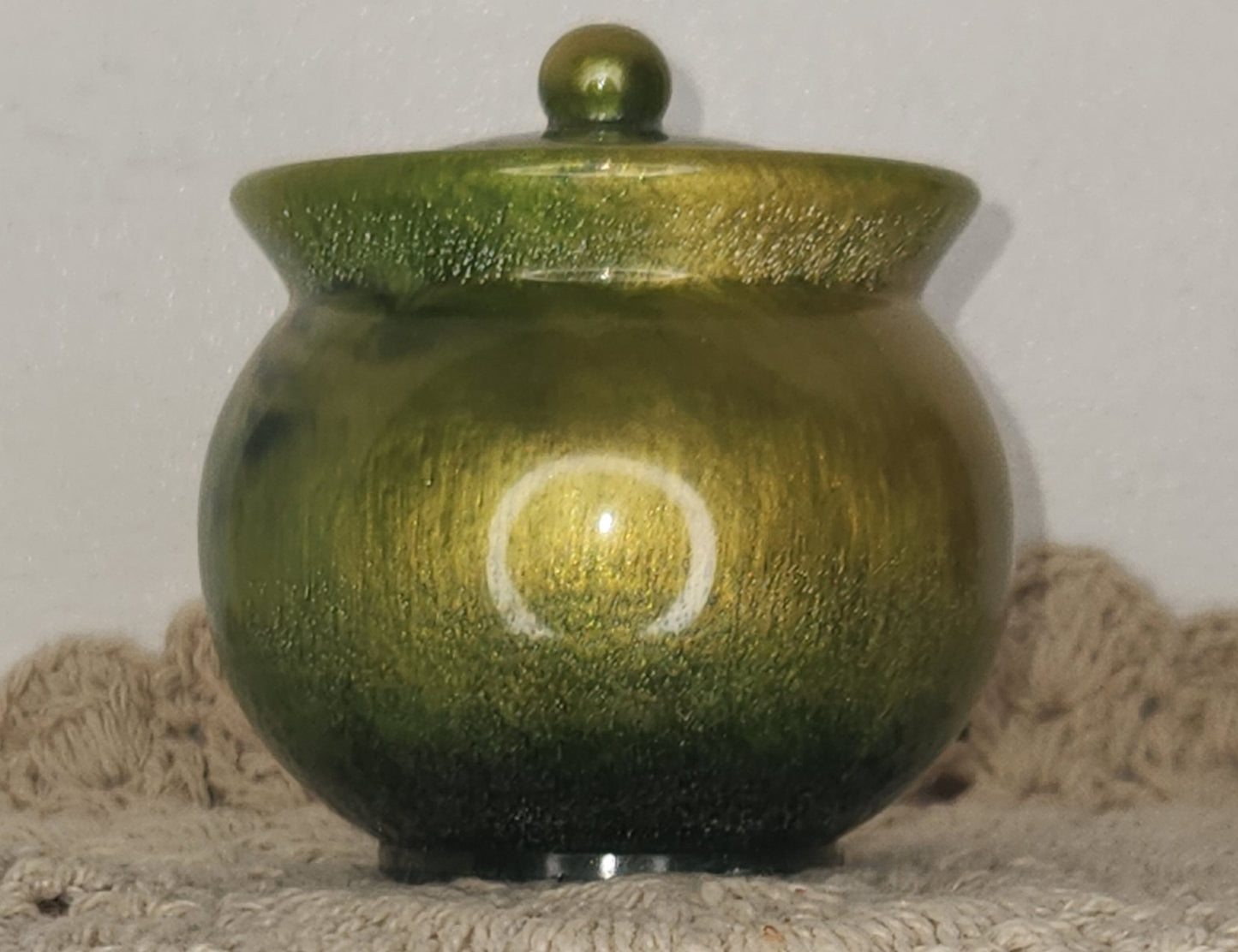 Green and Gold Trinket Jar
