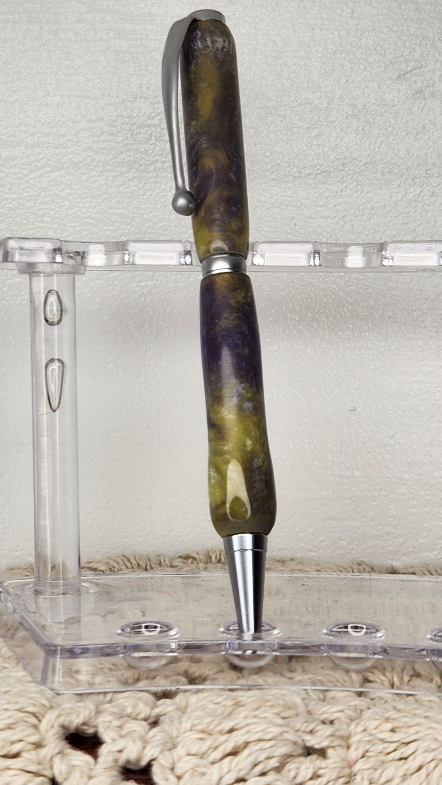 Purple/Yellow Resin Pen