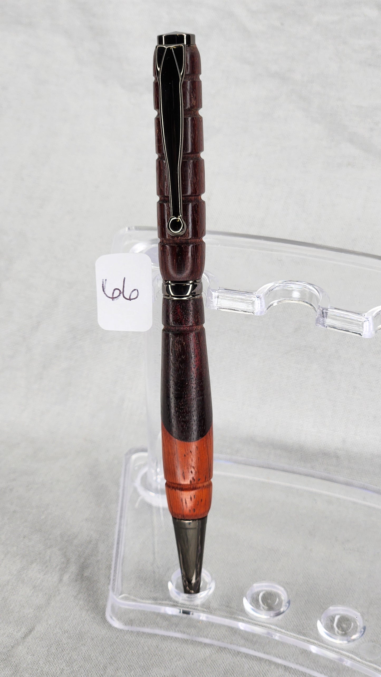 #66 Indian Rosewood and Paduak Grain with Gun Metal Finish