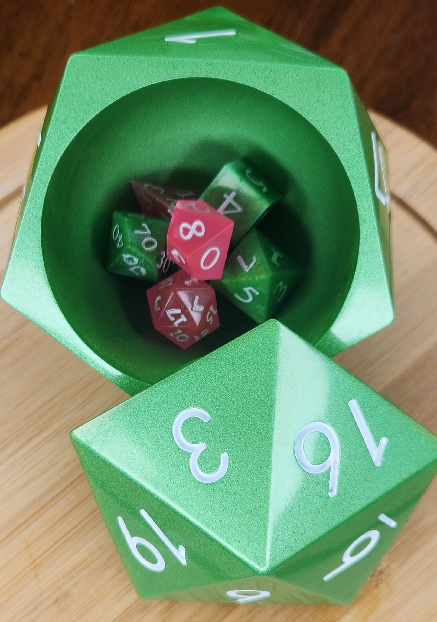d20 Watermelon D& D Dice and Dice Storage Box