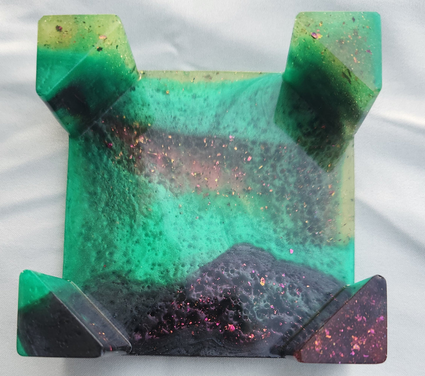 Multicolored 5 Piece Coaster Set with Holder