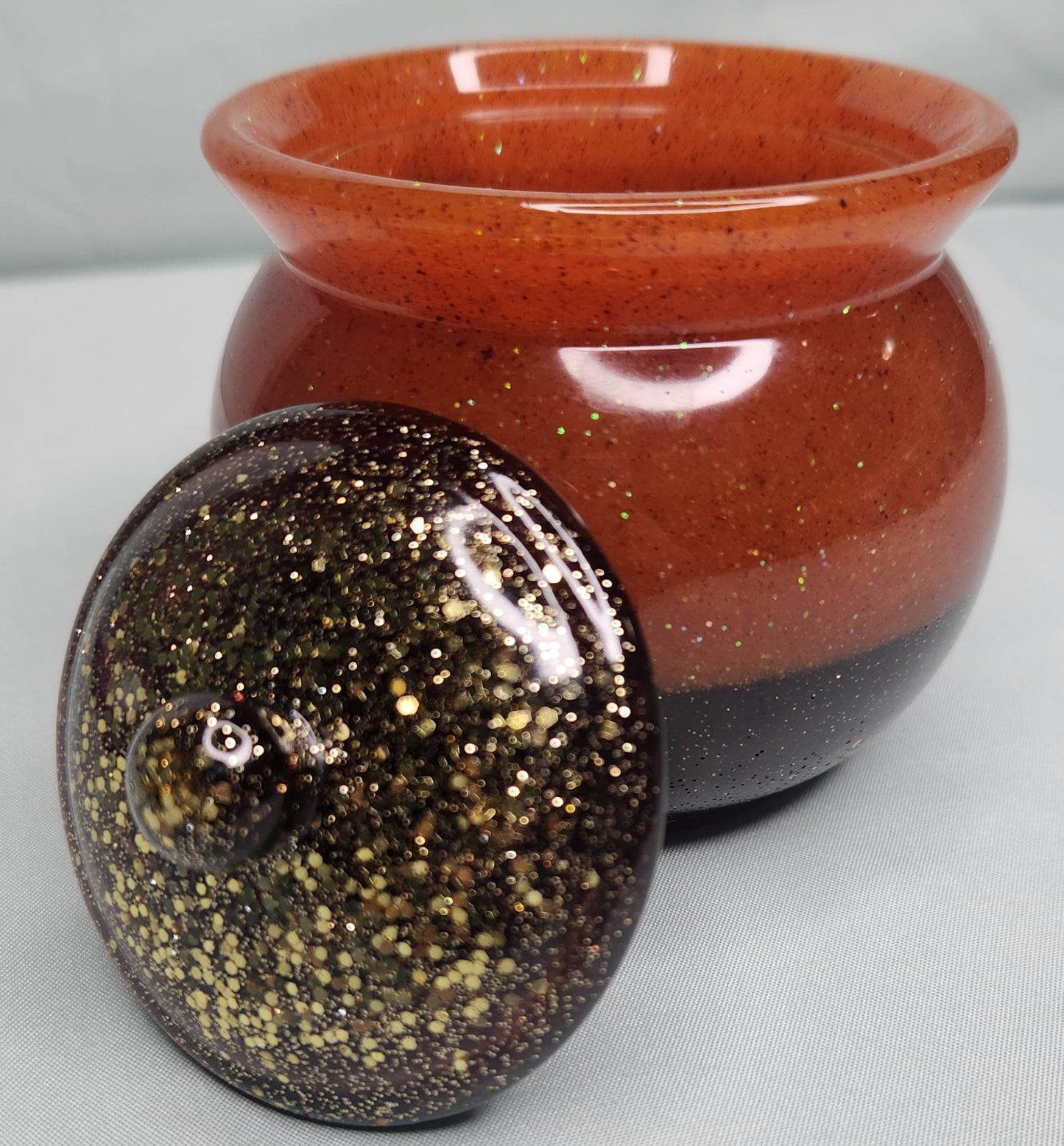 Bronze/Brown/Glitter Trinket Jar