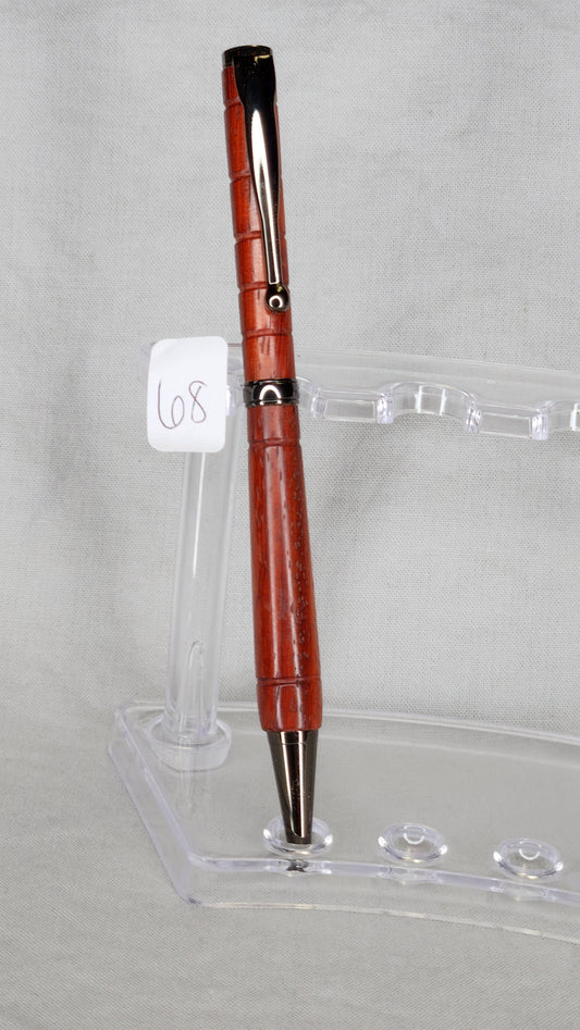 #68 Padauk Grain with Gun Metal Finish