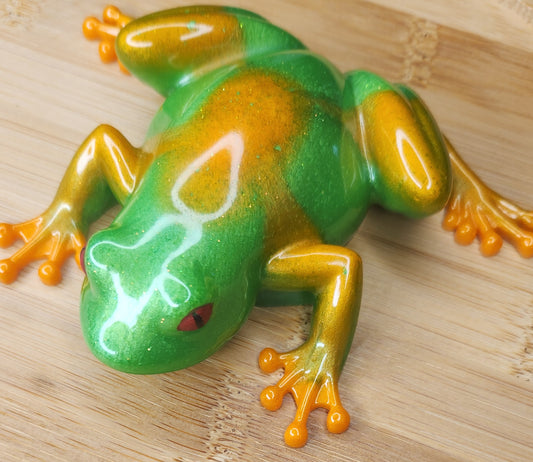 Orange and Green Resin Frog