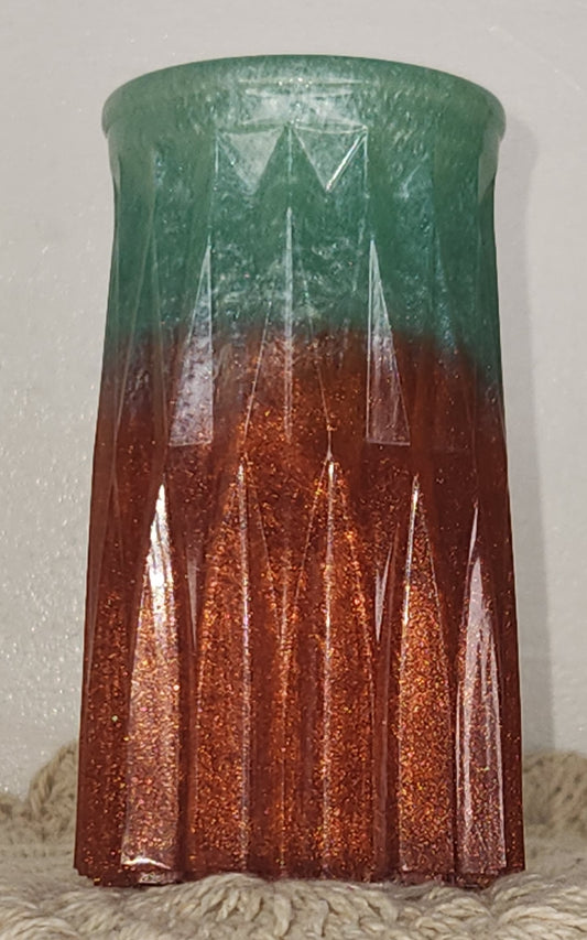 Teal and Bronze Vase