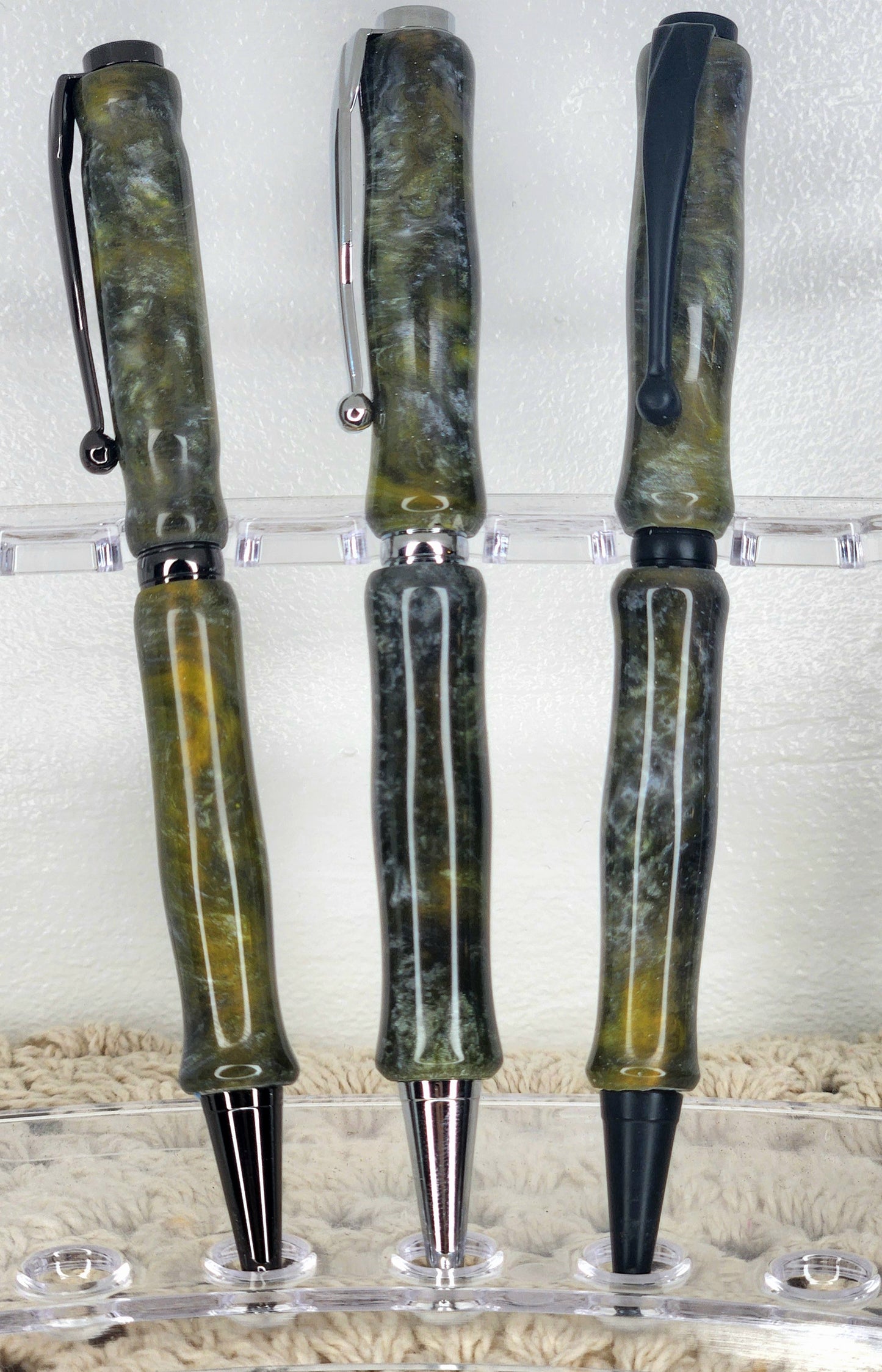 Black/Yellow Swirl Resin Pens