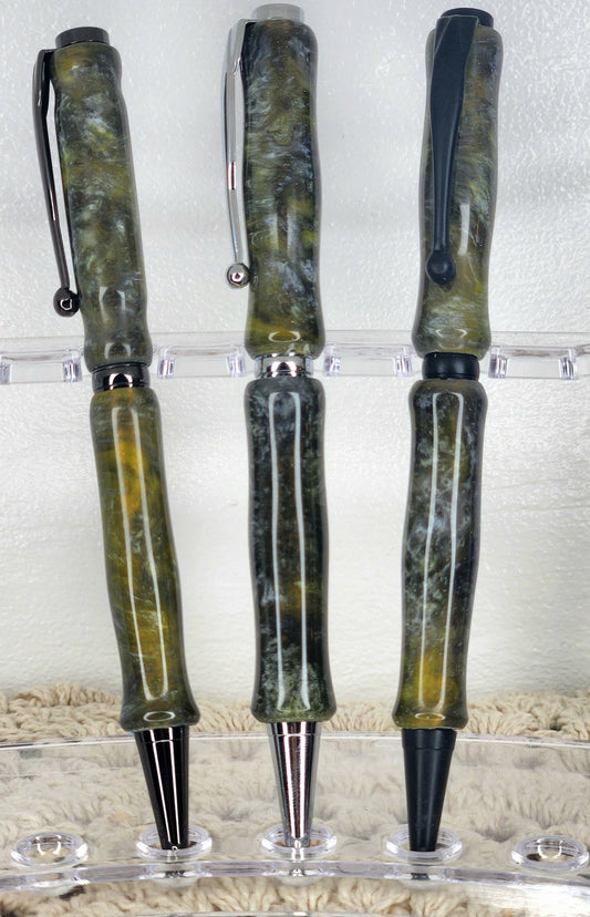 Black/Yellow Swirl Resin Pens