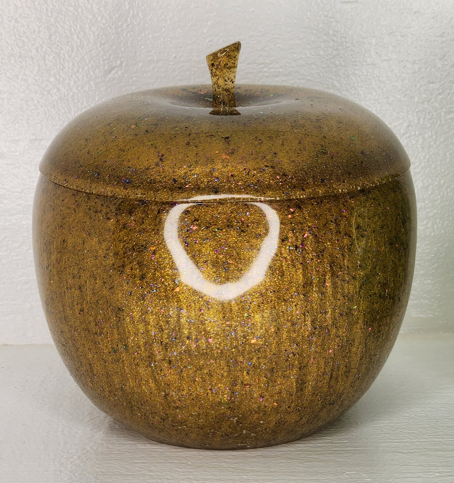 Large Golden Apple Trinket Jar