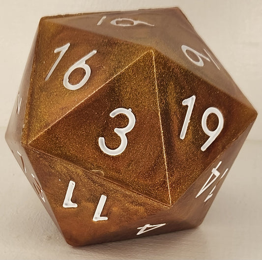 d20 Bronze and Gold Dice Box