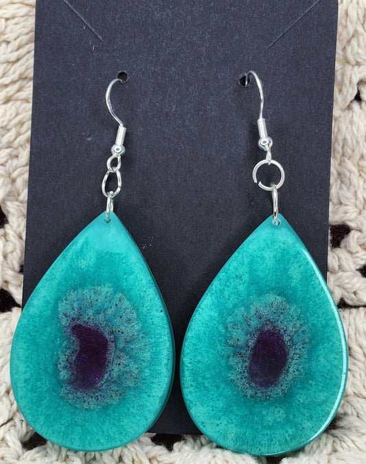 Teal and Purple Medium Tear drop