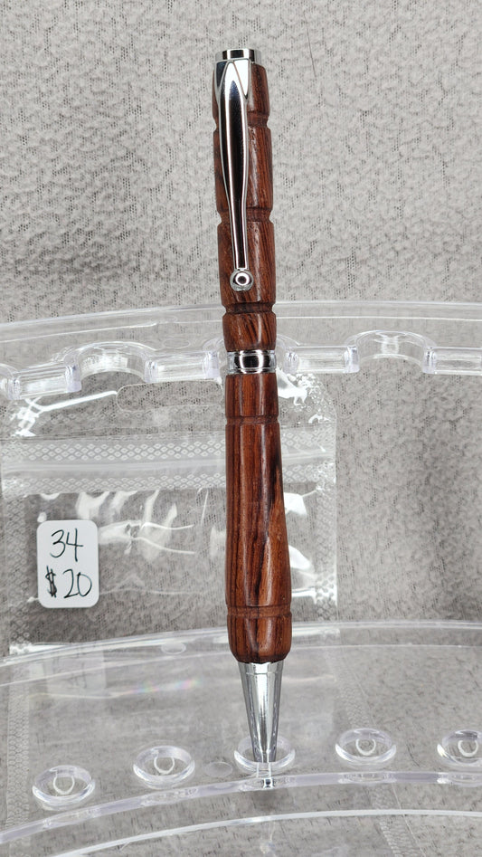 #34 Indian Rosewood Grain with Chrome Finish