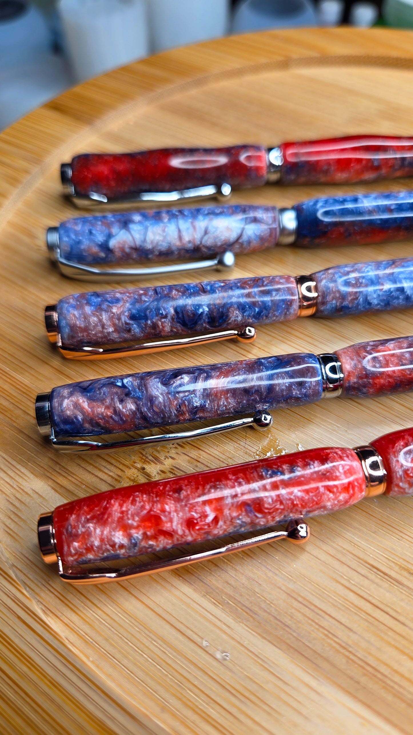 Red, White and Blue Resin Pen