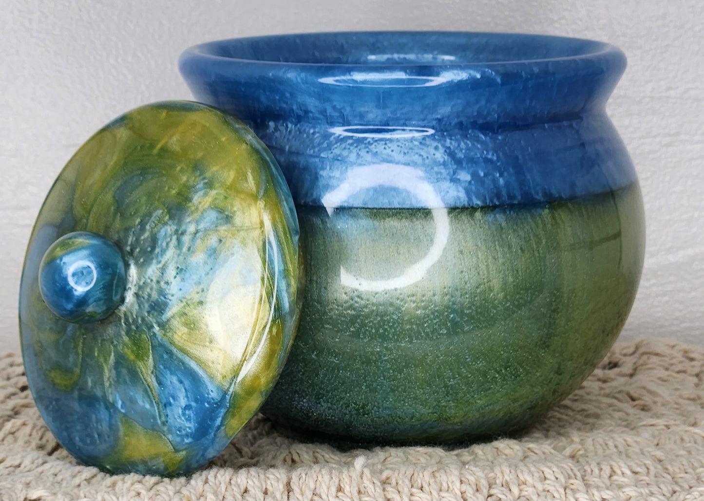 Large Trinket Jar(Blue/Green)