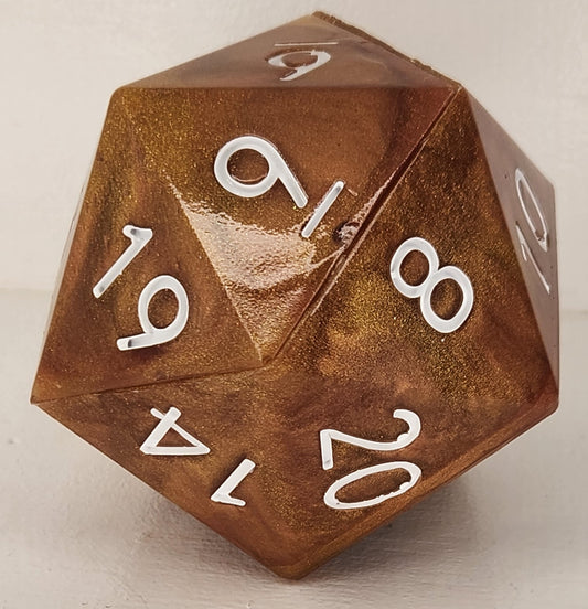 d20 Bronze and Gold Dice Storage Box