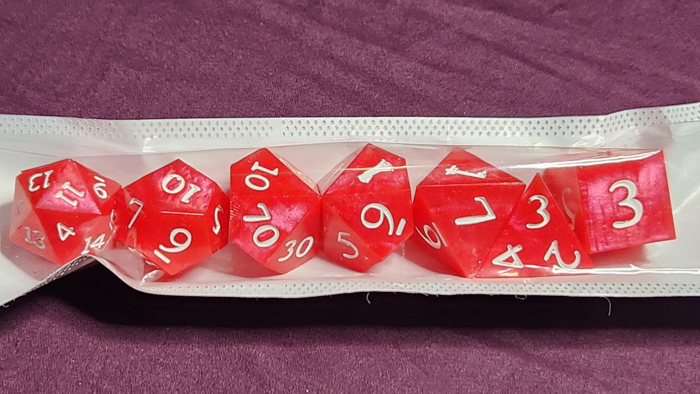 Red D N D Dice Set