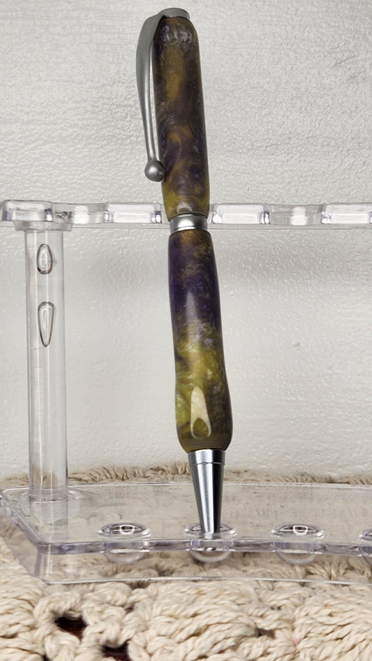 Purple/Yellow Resin Pen