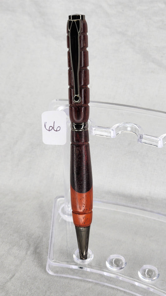 #66 Indian Rosewood and Paduak Grain with Gun Metal Finish