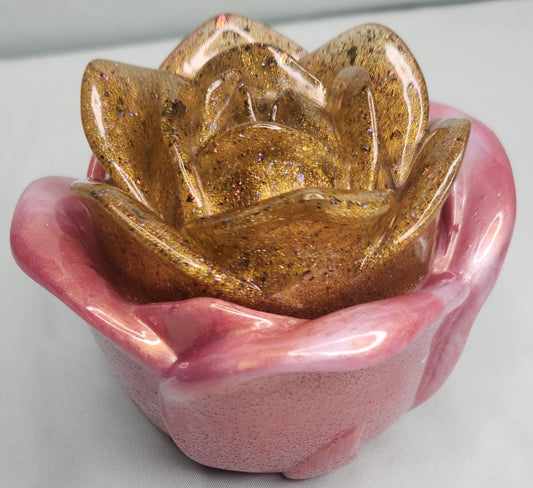 Rose Trinket Jar (Rosegold and Gold)