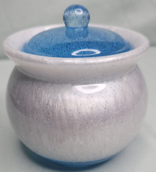 White and Blue Glow in the Dark Trinket Jar