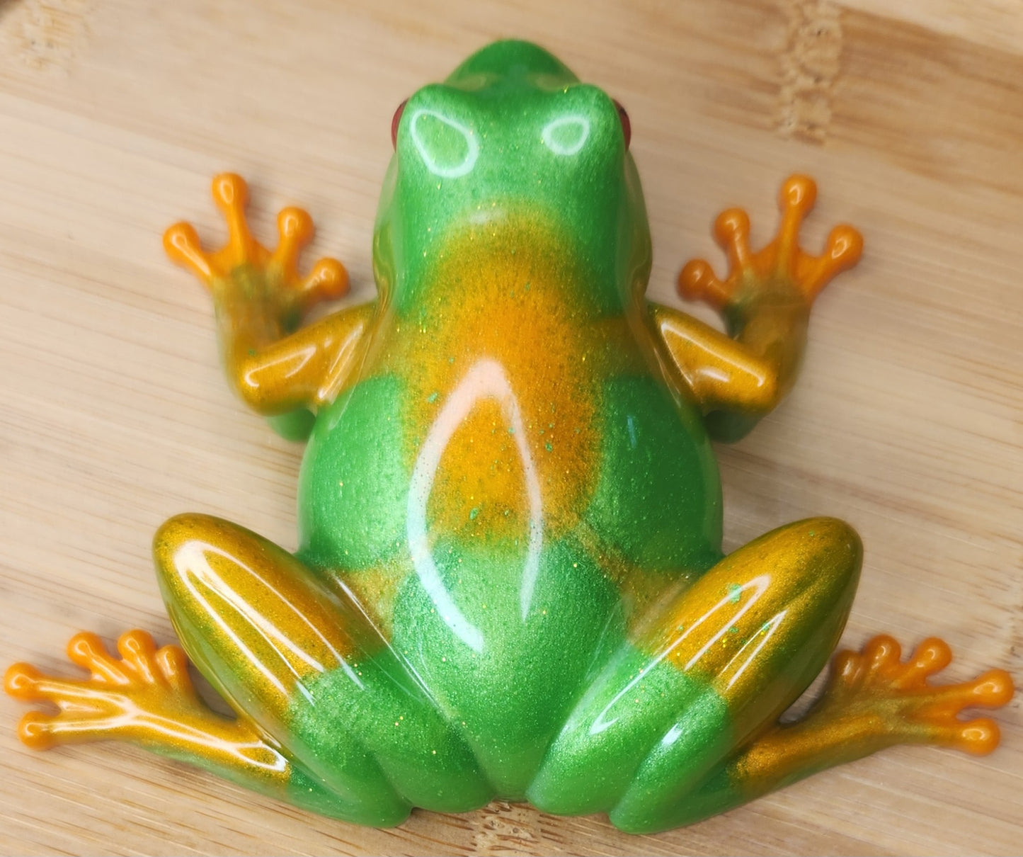 Orange and Green Resin Frog