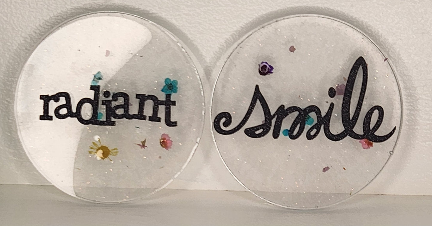 Clear Radiant Smile set of 2 Coasters