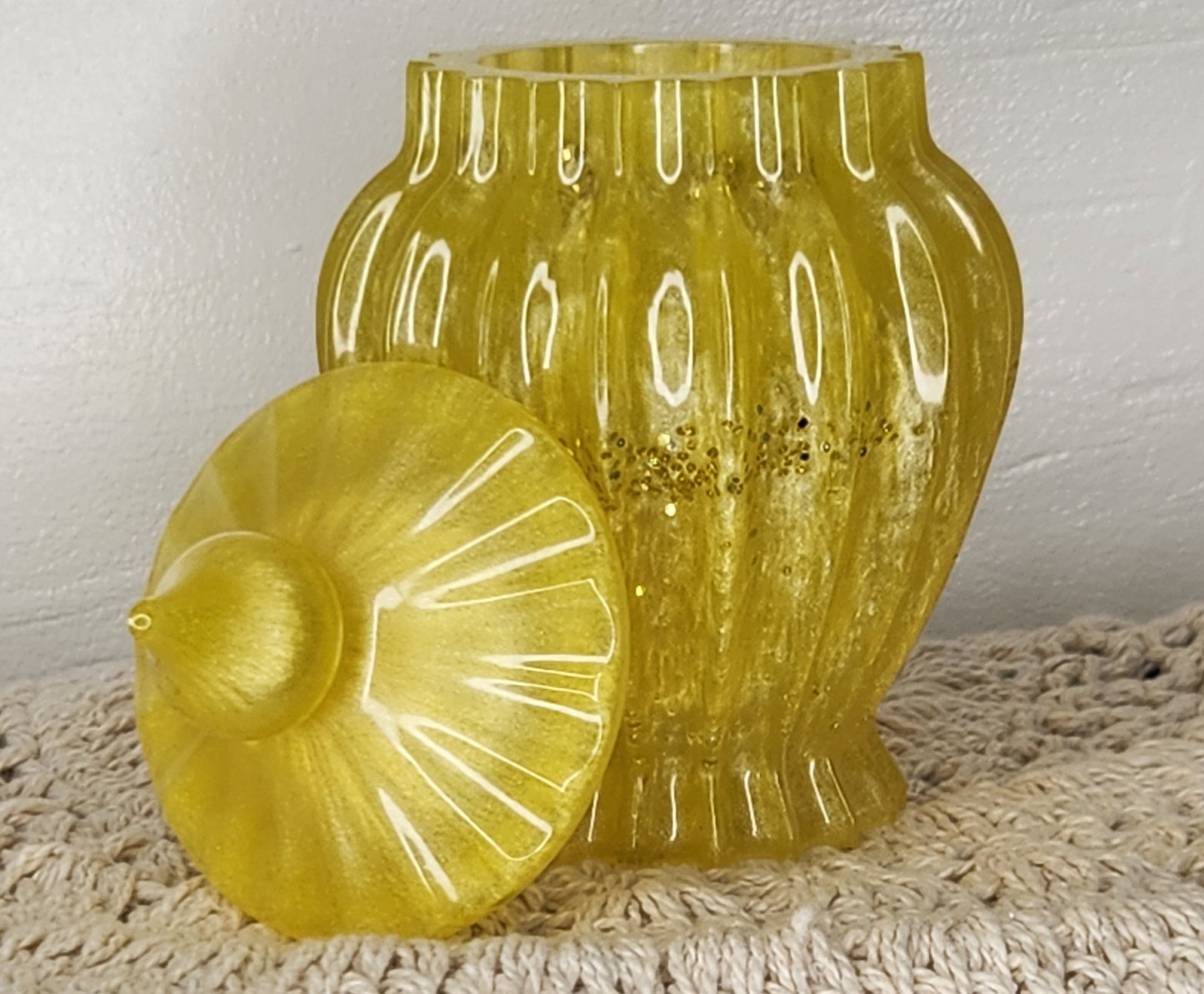 Lemon Yellow Lantern Jar