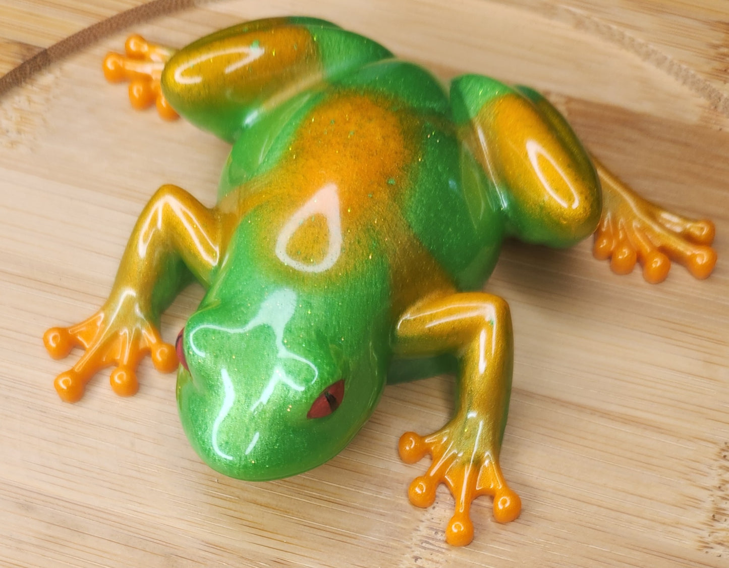 Orange and Green Resin Frog
