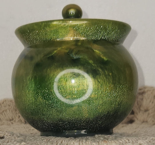 Green and Gold Trinket Jar