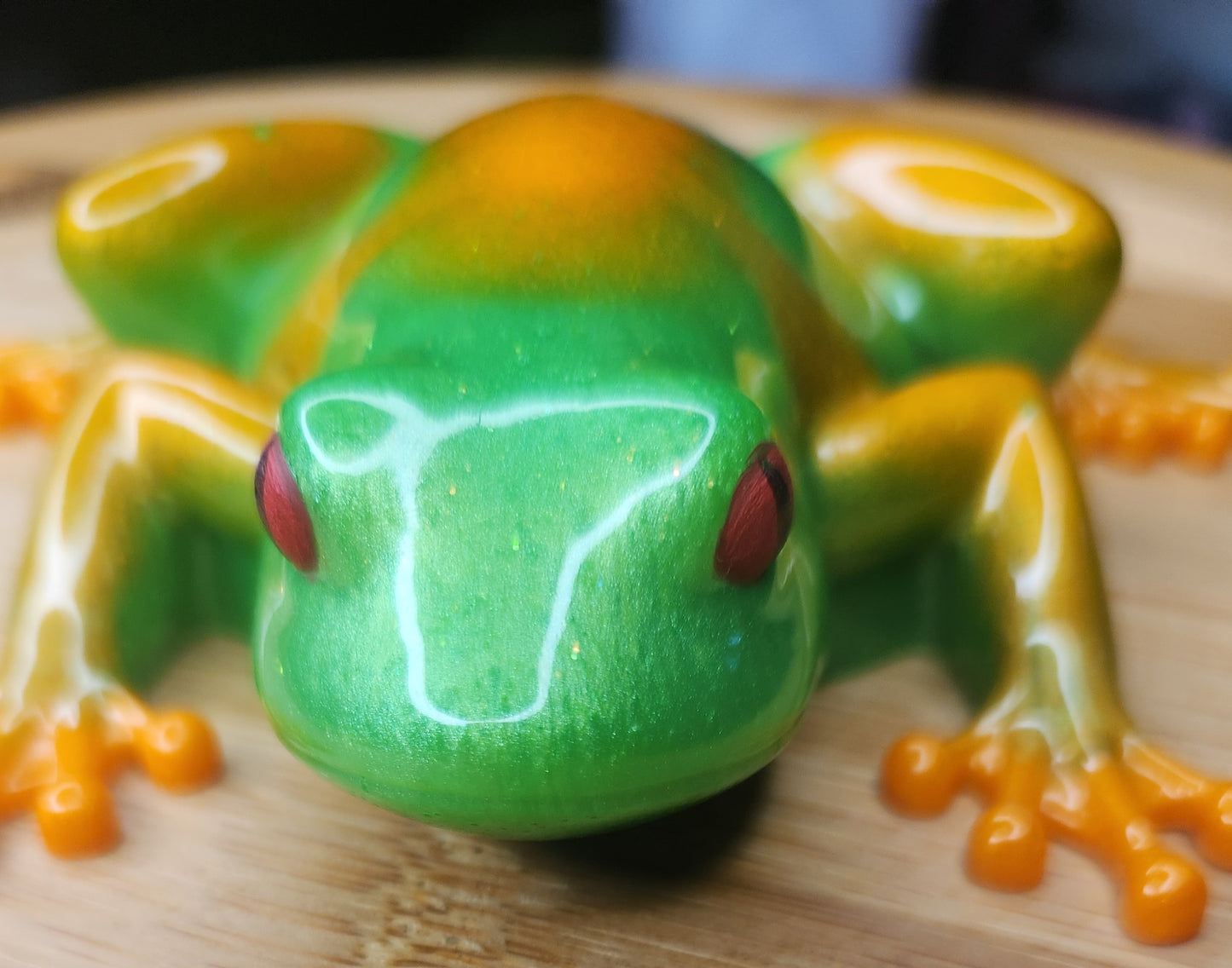 Orange and Green Resin Frog